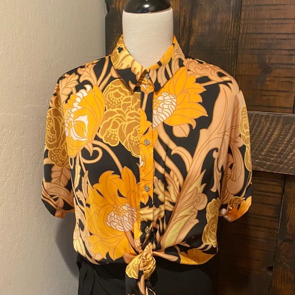 Striking tie-front patterned blouse - Picture 6 of 12